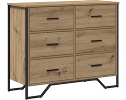 vidaXL - Ladekast - met - lade - 2 - pcs - Artisan - Eiken - 91 - x - 35,5 - x - 74,5 - cm