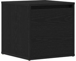 vidaXL - Ladekast - met - lade - Zwart - Eiken - 40,5 - x - 40 - x - 40 - cm - Bewerkt - hout