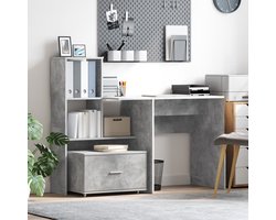 vidaXL - Ladekast - met - wiel - Beton - Grijs - 55 - x - 45 - x - 31 - cm