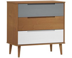 vidaXL - Ladekast - MOLDE - 80x40x80 - cm - massief - grenenhout - bruin