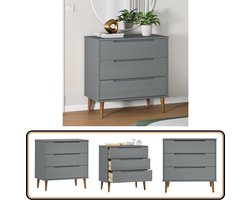 vidaXL - Ladekast - MOLDE - 80x40x80 - cm - massief - grenenhout - grijs