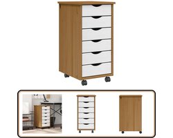 vidaXL Ladekast MOSS - Honingbruin - 6 lades Bureaukast - Bureaukasten - Ladekast - Ladenkast