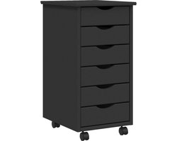 vidaXL - Ladekast - MOSS - verrijdbaar - massief - grenenhout - grijs