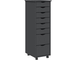 vidaXL - Ladekast - MOSS - verrijdbaar - massief - grenenhout - grijs