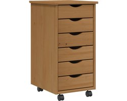 vidaXL - Ladekast - MOSS - verrijdbaar - massief - grenenhout - honingbruin