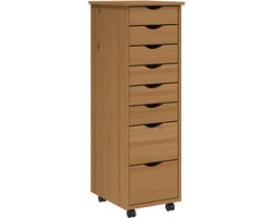 vidaXL - Ladekast - MOSS - verrijdbaar - massief - grenenhout - honingbruin