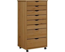 vidaXL - Ladekast - MOSS - verrijdbaar - massief - grenenhout - honingbruin