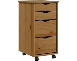 vidaXL - Ladekast - MOSS - verrijdbaar - massief - grenenhout - honingbruin