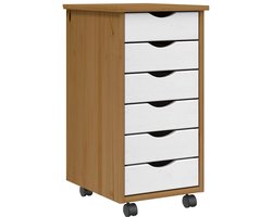 vidaXL - Ladekast - MOSS - verrijdbaar - massief - grenenhout - honingbruin