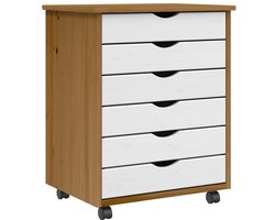 vidaXL - Ladekast - MOSS - verrijdbaar - massief - grenenhout - honingbruin