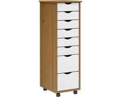 vidaXL - Ladekast - MOSS - verrijdbaar - massief - grenenhout - honingbruin