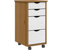 vidaXL - Ladekast - MOSS - verrijdbaar - massief - grenenhout - honingbruin