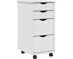 vidaXL - Ladekast - MOSS - verrijdbaar - massief - grenenhout - wit