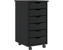 vidaXL - Ladekast - MOSS - verrijdbaar - massief - grenenhout - zwart