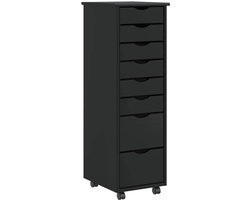 vidaXL - Ladekast - MOSS - verrijdbaar - massief - grenenhout - zwart