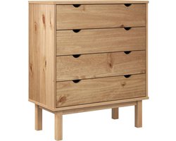 vidaXL - Ladekast - OTTA - 76,5x39,5x90 - cm - massief - grenenhout