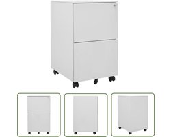 vidaXL Ladenkast - Archiefkast - Ladeblok verrijdbaar 39x45x67 cm staal lichtgrijs - Metalen Kasten - Bureau Accessoires - Kantoor Meubilair