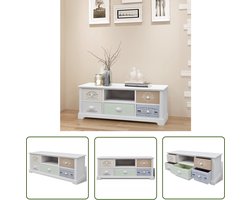 vidaXL Landelijk Meubilair - TV-kast - Tv-meubel Franse stijl hout - Hifi Stand - Wit - Hout
