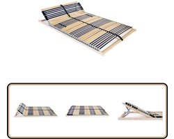 vidaXL Lattenbodem 42 latten 7 zones 100x200 cm Lattenbodem - Houten Bedbodems - Bedbodem Met Hoofdbord - Lattenbodem 100x200 - Comfortabele Bedbodem
