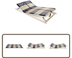 vidaXL Lattenbodem - 7 Zones - 140x200 cm Lattenbodem - Massieve Lattenbodem - Beukenhouten Lattenbodem - Tweepersoons Bedbodem - Bedbodem 140x200