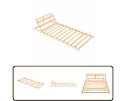 vidaXL Lattenbodem - Verstelbaar Hoofdeinde - 70x200 cm Lattenbodem - Houten Bedbodem - Tweepersoons Bedbodem - Verstelbaar Hoofdeinde - Slaapcomfort