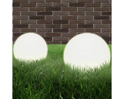 vidaXL LED-bollampen 2 st rond 30 cm PMMA