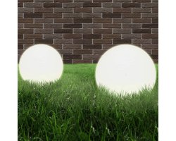 vidaXL LED-bollampen 2 st rond 40 cm PMMA