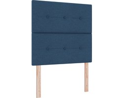 vidaXL - LED - Box - Spring - Bed - met - matras - Blauw - 80 - x - 200 - cm - Stof