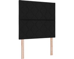 vidaXL - LED - Box - Spring - Bed - met - matras - Zwart - 120 - x - 200 - cm - Stof