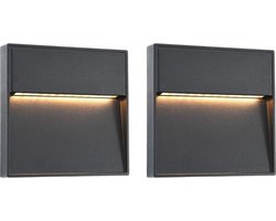 vidaXL LED-buitenwandlampen 2 st 3 W vierkant zwart