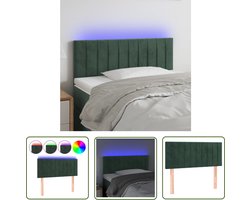 vidaXL Led Headboard - Hoofd Bord - Hoofdbord LED 90x5x78/88 cm fluweel donkergroen - Velvet Headboard - Bedhead - Slaapkamervloer