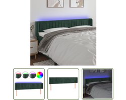 vidaXL Led Hoofdbord - Hoofd Bord - Hoofdbord LED 183x16x78/88 cm fluweel donkergroen - Velvet Hoofdbord - Donkergroene Hoofdbord - Hoofdbord Met Verlichting