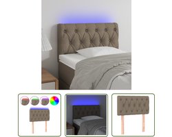 vidaXL Led Hoofdbord - Klassieke Hoofdbord - Hoofdbord LED 80x7x78/88 cm stof taupe - Bedhoofd - Hoofdbord Stoffen - Hoofdbord Verlichting