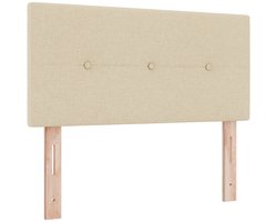 vidaXL - LED - Hoofdbord - Knopen - Geplooid - Crème - 80 - cm - Stof