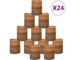 vidaXL LED-kaarsen 24 st vlamloos met afstandsbediening warmwit