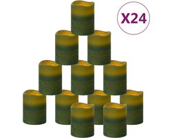 vidaXL LED-kaarsen vlamloos met afstandsbediening 24 st warmwit