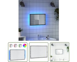 vidaXL Led Spiegel - Badkamer Spiegel - Badkamerspiegel 60x8,5x38 cm bewerkt hout grijs sonoma eiken - Spiegel Met Verlichting - Badkameraccessoires - Grijze Spiegel