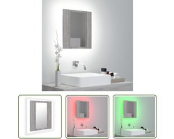 vidaXL Led Spiegelkast - Badkamer Spiegelkast - Badkamerspiegelkast LED 40x12x45 cm bewerkt hout grijs sonoma - Badkamerspiegels - Spiegelkasten - Grijze Spiegelkast