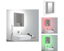 vidaXL LED-spiegelkast - LED-spiegelkasten - Badkamerkast - Badkamer Kast - Badkamerspiegelkast LED 40x12x45 cm bewerkt hout grijs sonoma