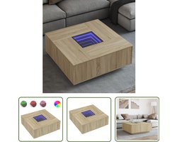 vidaXL Led Tafellamp - Salontafel - Salontafel met Infinity LED 100x100x40 cm sonoma eikenkleurig - Infinity Mirror - Hout Meubel - Eiken Kleur