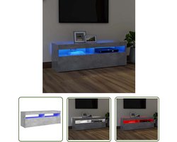 vidaXL Led Tv Meubel - Tv Meubels - Tv-meubel met LED-verlichting 120x35x40 cm betongrijs - Beton Grijs Tv Meubel - Houten Tv Meubel - Media Kast