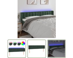 vidaXL Led Verlichting - Hoofd Bord - Hoofdbord LED 203x16x78/88 cm fluweel donkergroen - Hoofdbord Groen - Velvet Hoofdbord - Slaap Kamer Decoratie