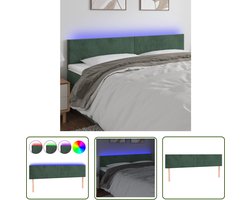 vidaXL Led Verlichting - Hoofdboard - Hoofdbord LED 180x5x78/88 cm fluweel donkergroen - Velvet - Groen - Slaapkamers