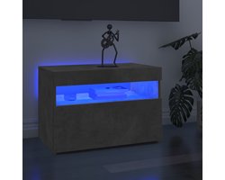 vidaXL Led-verlichting - Tv-meubel - Tv-meubel met LED-verlichting 60x35x40 cm betongrijs - Beton Grijs - Houten Meubilair - Modern Tv-meubel