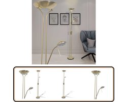 vidaXL LED Vloerlamp Dimbaar 23W - Warmwit Licht Staand Lamp - Vloerverlichting - Lezende Lamp - LED Lamp - Dimmer