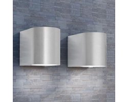 vidaXL LED-wandlamp tuin neerwaarts rond 2 st