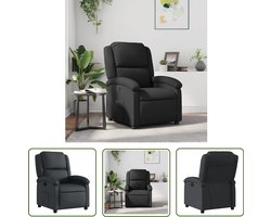 vidaXL Leren Fauteuil - Fauteuil Lederen - Fauteuil echt leer zwart - Zwarte Fauteuil - Lounge Stoel - Relaxstoel