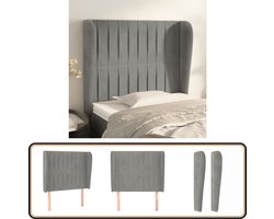 vidaXL Lichtgrijs Hoofdbord 103x23x118/128 cm Hoofd Bord - Hoofdkussen - Beddengoed - Slaapkamer Decoratie - Velvet Meubilair