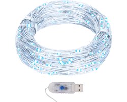 vidaXL - Lichtsnoer - met - 400 - microLED's - koudwit - 8 - functies - 40 - m