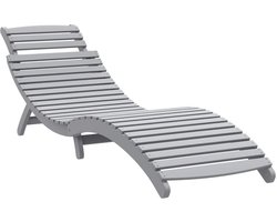 vidaXL - Ligbed - 184x55x64 - cm - massief - acaciahout - grijs